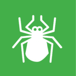 A tick on a green background